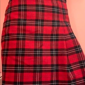 Plaid red skirt